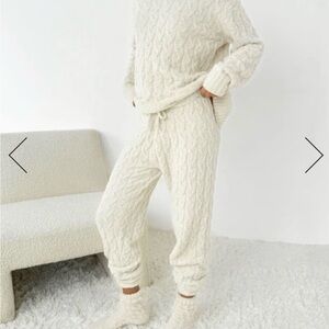 Splendid Cream Cable Knit Pants